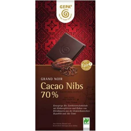 Ciocolata amaruie cu 70% cacao, eco-bio, 100 g, Fairtrade - Gepa
