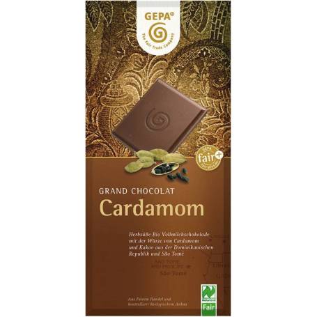 Ciocolata cu lapte si cardamon, eco-bio, 100 g, Fairtrade - Gepa