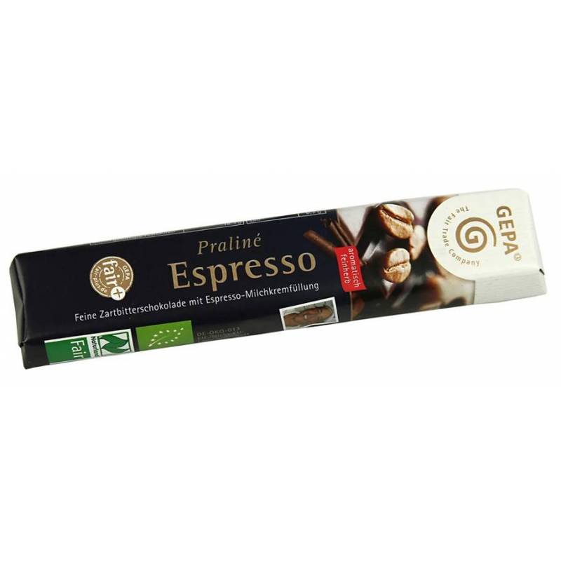 Baton de ciocolata amaruie umplut cu crema de lapte si cafea,