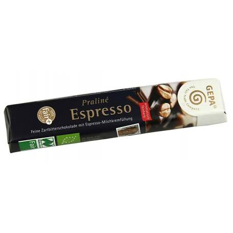Baton de ciocolata amaruie umplut cu crema de lapte si cafea, eco-bio, 37.5 g, Fairtrade - Gepa