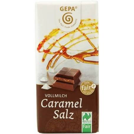 Ciocolata cu lapte si caramel sarat, eco-bio, 40 g, Fairtrade - Gepa