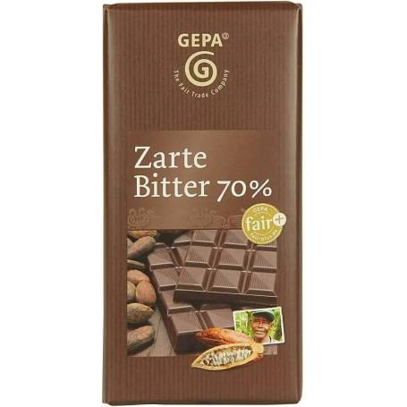 Ciocolata amaruie 70% cacao,100 gr, Fairtrade - Gepa