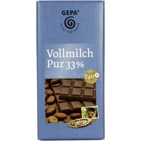 Ciocolata cu lapte 33% cacao 100 g, Fairtrade - Gepa