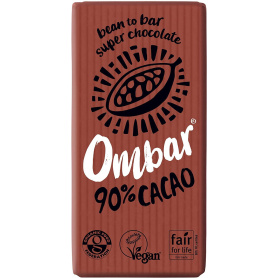 Ciocolata neagra Raw, 90% cacao Eco-Bio 35g - Ombar