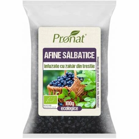 Afine salbatice indulcite cu zahar din trestie Eco-Bio 100g - Pronat