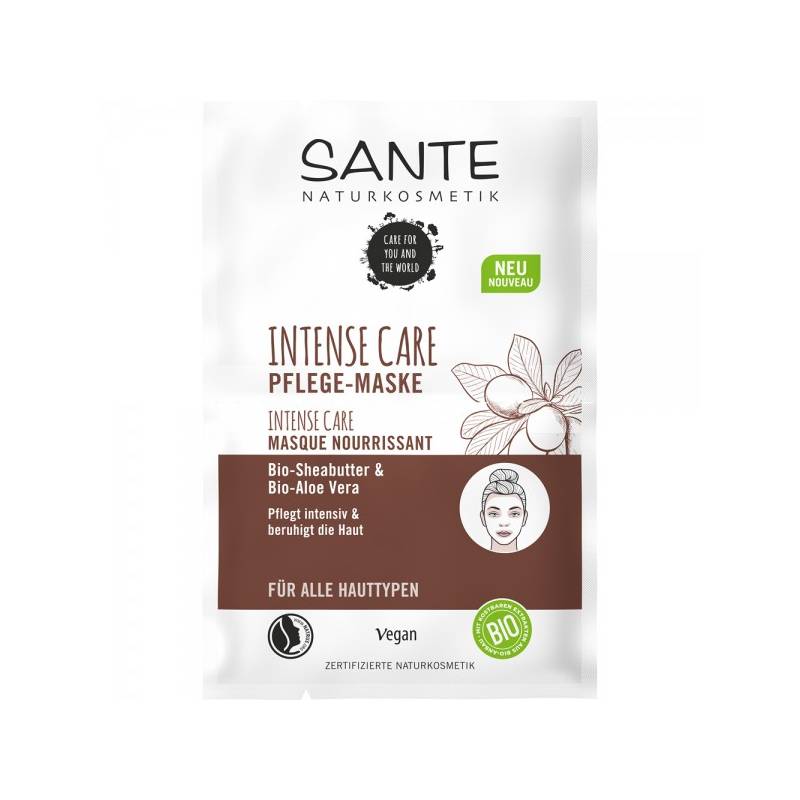 Masca de fata Intense Care cu unt de shea si aloe vera, eco-bio, 2x4