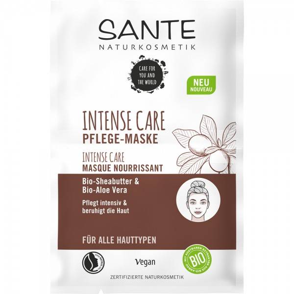 Masca De Fata Intense Care Cu Unt De Shea Si Aloe Vera, Eco-bio, 2x4 - Sante