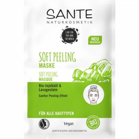 Masca de fata Soft Peeling cu ulei de Jojoba, eco-bio, 2x4 - Sante