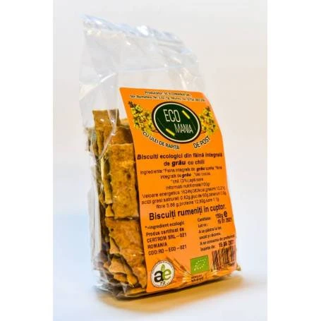 Biscuiti integrali cu chili, eco-bio, 150g - Ecomania