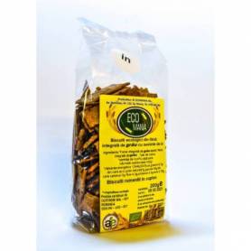 Biscuiti integrali cu seminte de in, eco-bio, 200g - Ecomania