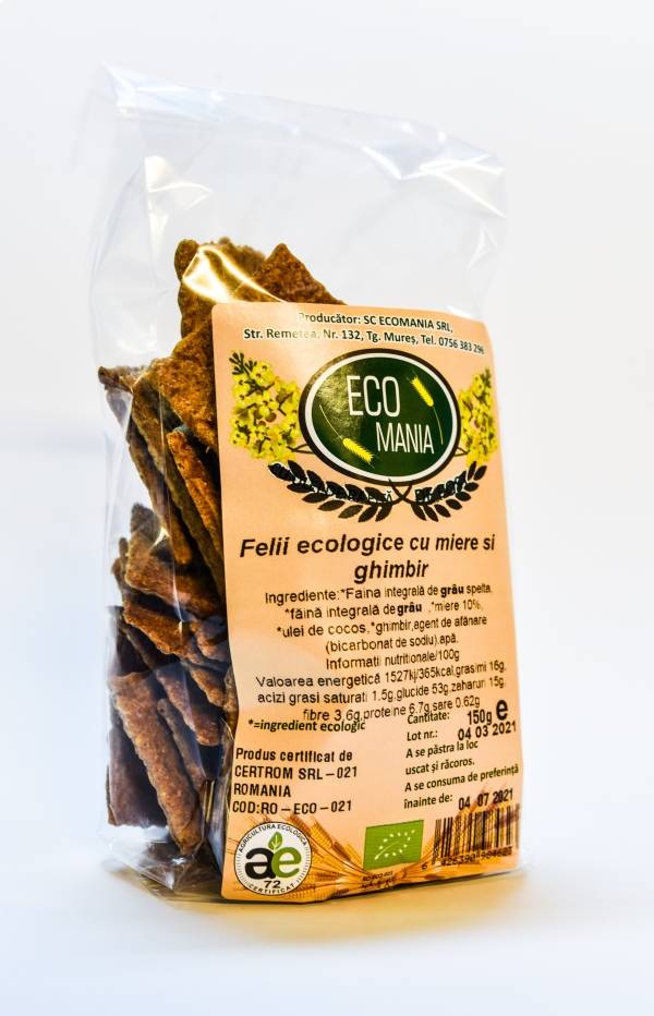 Felii cu miere si ghimbir, eco-bio, 150g - ecomania