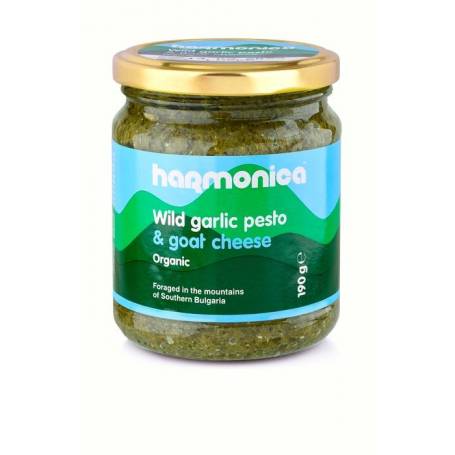 Pesto cu usturoi salbatic si branza de capra, eco-bio, 190g - Harmonica