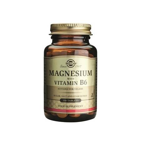 Magnesium + B6 tabs - magneziu cu vit B6 - 100 tabs - SOLGAR