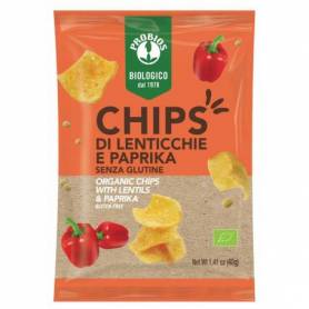 CHIPSURI CU LINTE SI PAPRIKA, fara gluten, eco-bio, 40g, Probios
