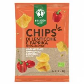 CHIPSURI CU LINTE SI PAPRIKA, fara gluten, eco-bio, 40g, Probios