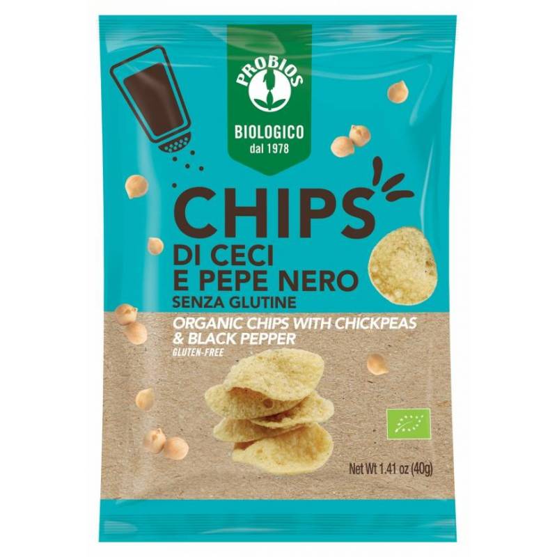 CHIPSURI DE NAUT SI PIPER NEGRU, fara gluten, eco-bio, 40g, Probios