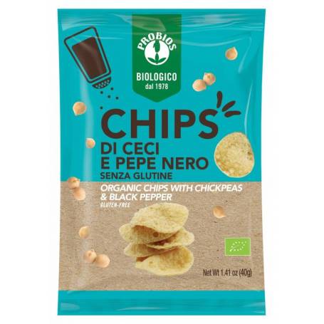 CHIPSURI DE NAUT SI PIPER NEGRU, fara gluten, eco-bio, 40g, Probios