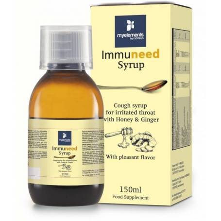 Immuneed Syrup - Sirop pentru gat iritat cu gust de Miere si Ghimbir 150ml - Solgar