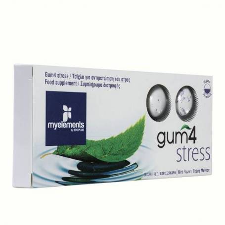 Guma de Mestecat fara Zahar GUM4 Stress, 10buc - Solgar