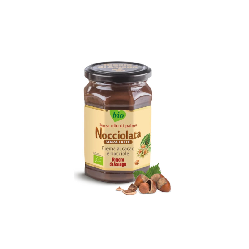 Nocciolata crema cu cacao si alune de padure, fara lapte, eco-bio,