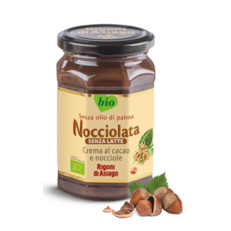 Nocciolata crema cu cacao si alune de padure, fara lapte, eco-bio, 270g - Rigoni di Asiago