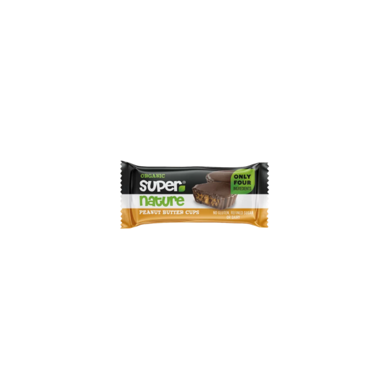 Cupe de ciocolata cu unt de arahide, eco-bio, 40g - Super Nature