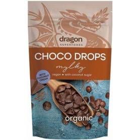 Choco drops Milky, eco-bio, 200g - Dragon Superfoods