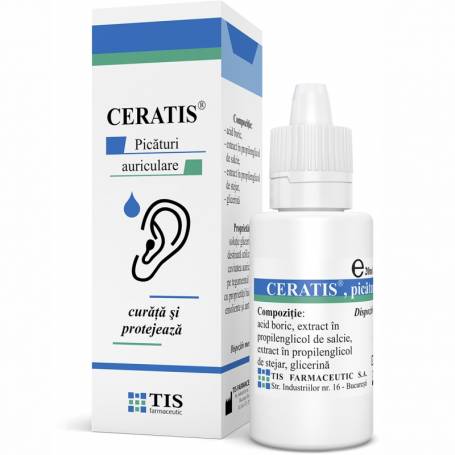 Ceratis picaturi auriculare, 20ml - Tis Farmaceutic