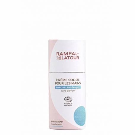 Crema de maini organica solida hipoalergenică, fara parfum, zero waste, 27g - Rampal Latour