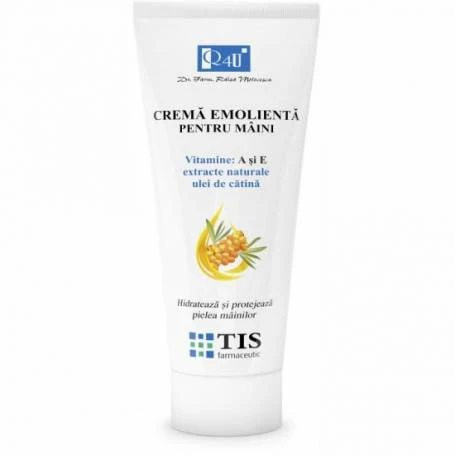 Crema emolienta pentru maini cu Vitamina A si E Q4U, 100ml - Tis Farmaceutic