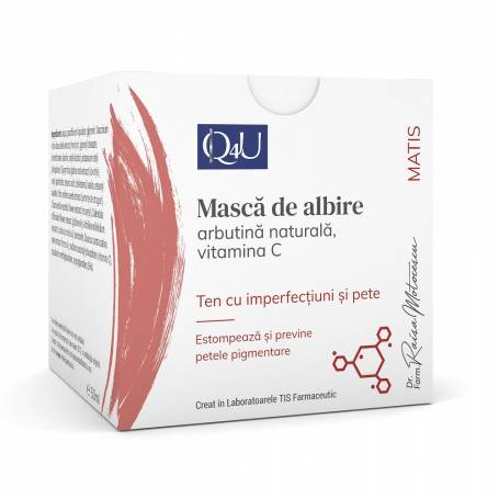 Masca de albire cu merisor si Vitamina C Matis Q4U, 50ml - Tis Farmaceutic