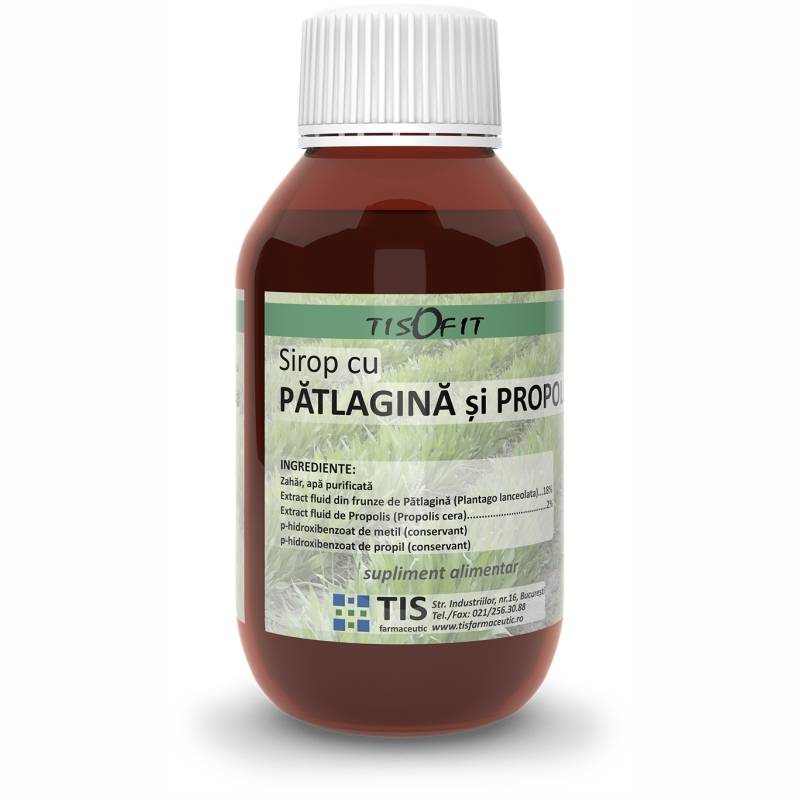 Sirop cu patlagina si propolis Tisofit, 150ml - Tis Farmaceutic