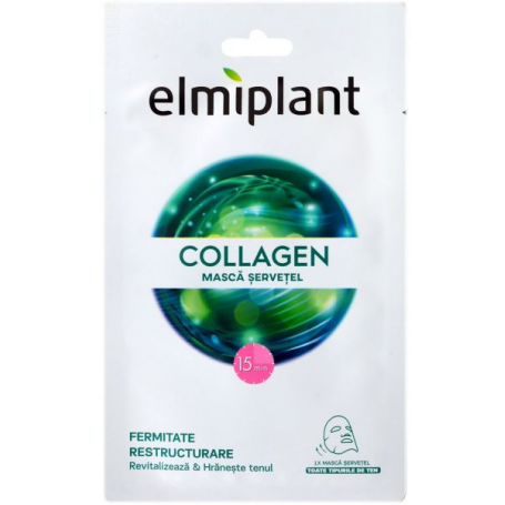 Masca servetel fermitate si restructurare, Collagen, 20ml - Elmiplant