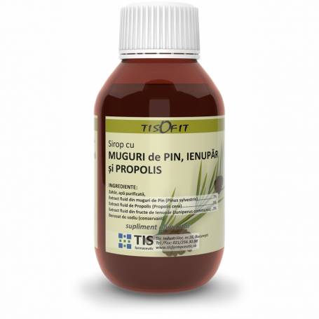 Sirop cu muguri de pin, ienupar și propolis, 150ml - Tis Farmaceutic