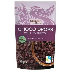 Choco drops cu erythritol, eco-bio, 200g - Dragon Superfoods