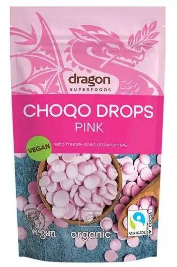 Choco drops roz, eco-bio, 200g - dragon superfoods