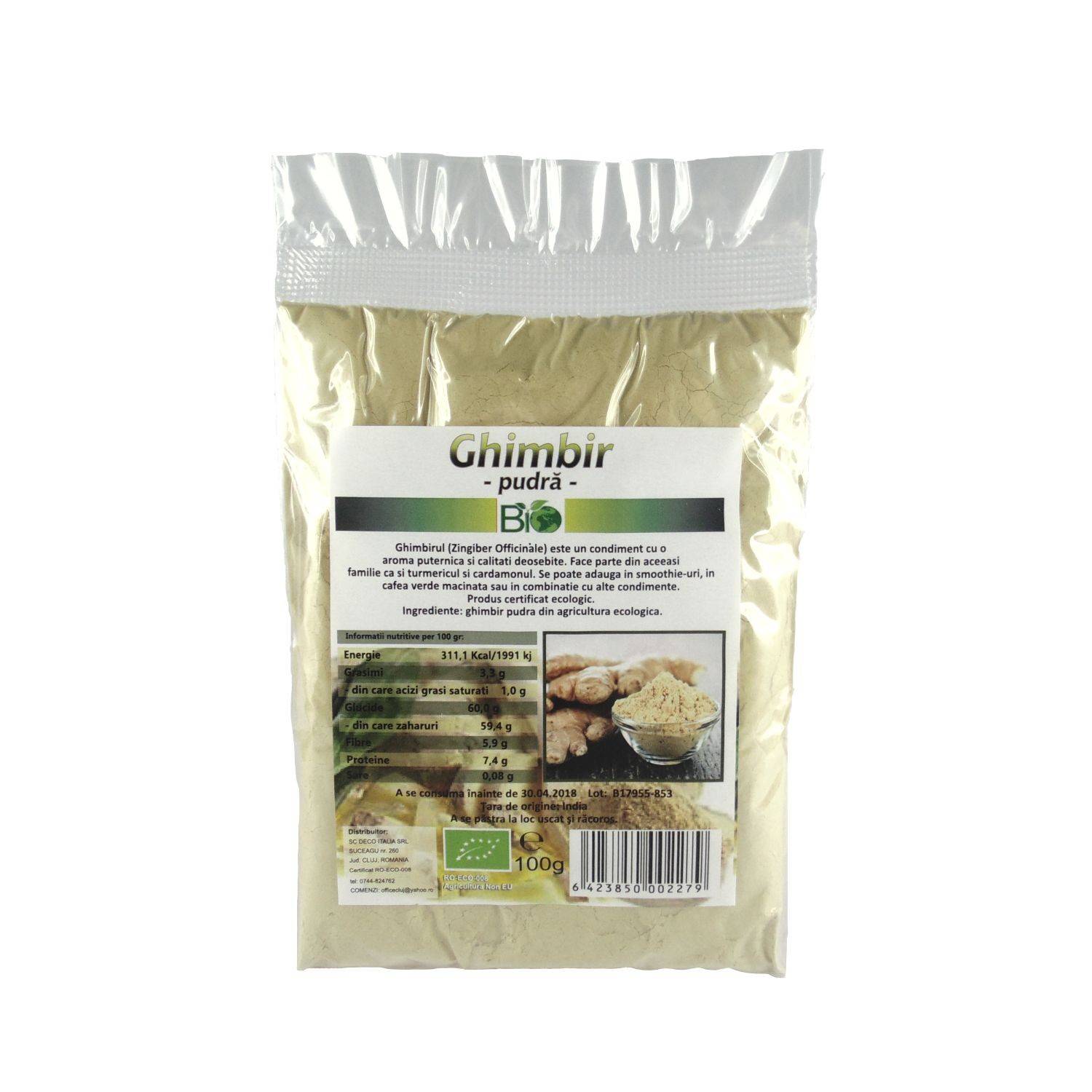 Ghimbir pudra, eco-bio, 100g - deco italia