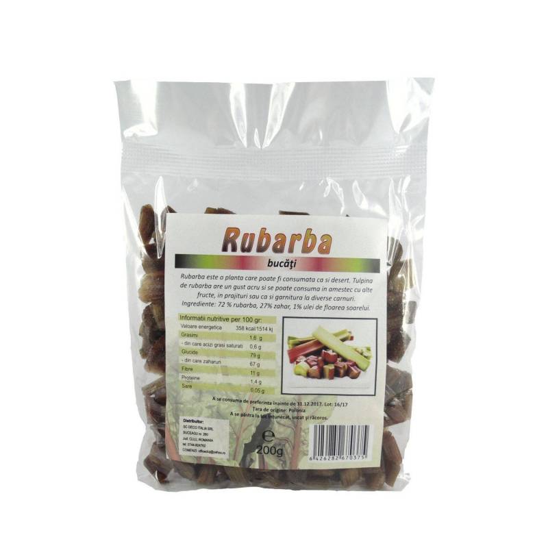Rubarba zaharisita, eco-bio, 200g - Deco Italia