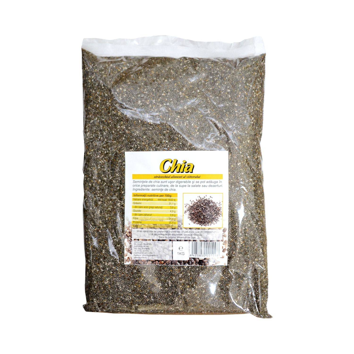 Seminte de chia crude, 1kg - deco italia
