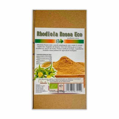 Rhodiola Rosea pulbere, eco-bio, 100g - Deco Italia