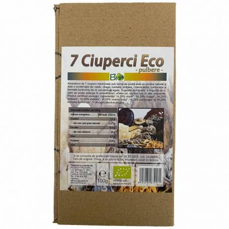 7 Ciuperci medicinale pudra, eco-bio 100g - Deco Italia