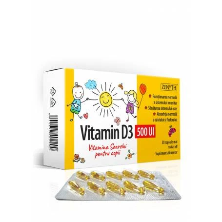 Vitamin D3 500 UI, 30cps - Zenyth