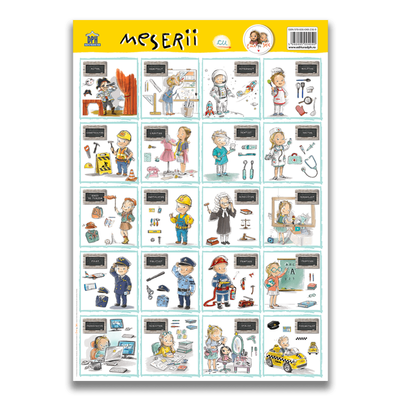 Plansa: Meserii cu Ema si Eric - carte - DPH