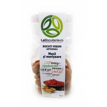 Biscuiti Vegani Cu Nuca Si Merisoare, 140g - Labiscuiterie