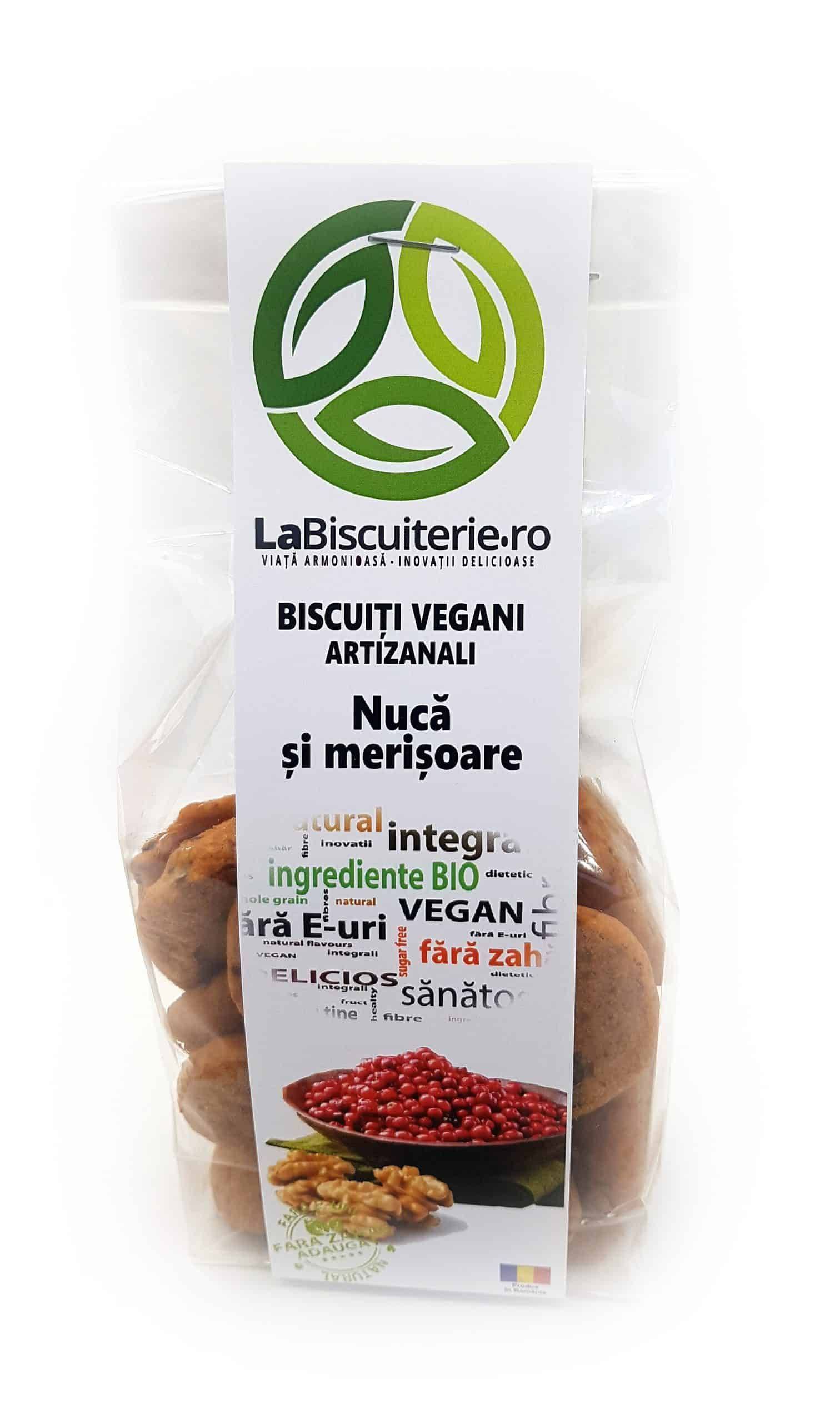 Biscuiti vegani cu nuca si merisoare, 140g - labiscuiterie