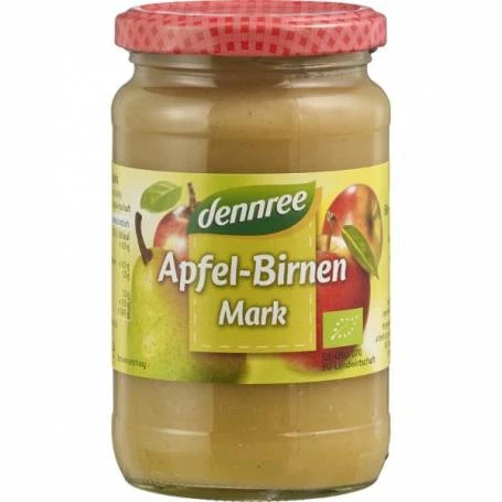 Piure de mere cu pere, eco-bio, 360g - Dennree