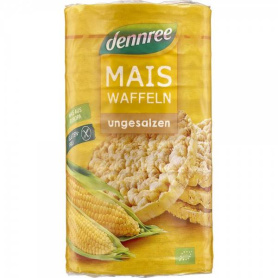 Vafe din porumb expandat, fara sare, fara gluten, 120g - Dennree