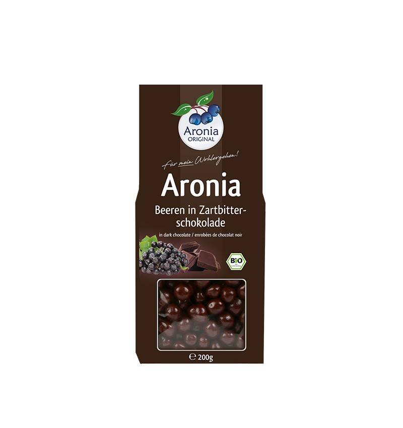 Fructe de aronia glazurate cu ciocolata - eco-bio 200g - aronia original