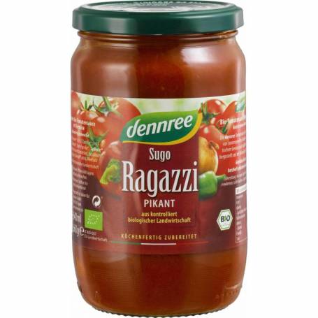 Sos de rosii picant Sugo Ragazzi, eco-bio, 660g - Dennree