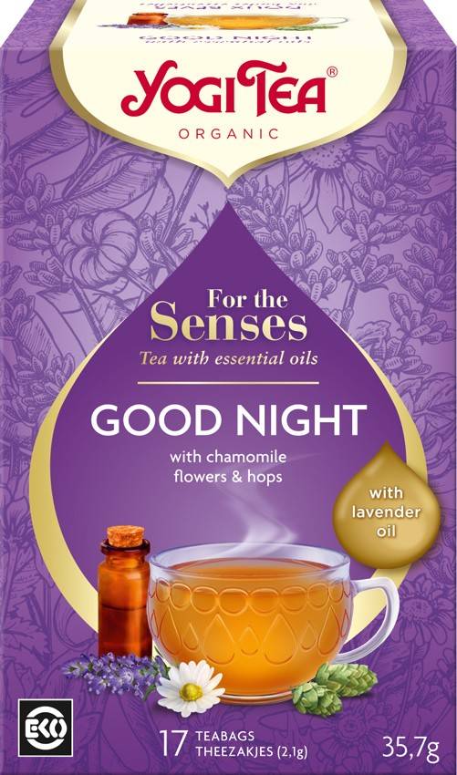 Ceai cu ulei esential, noapte buna, for the senses, eco-bio, 17pl - yogi tea